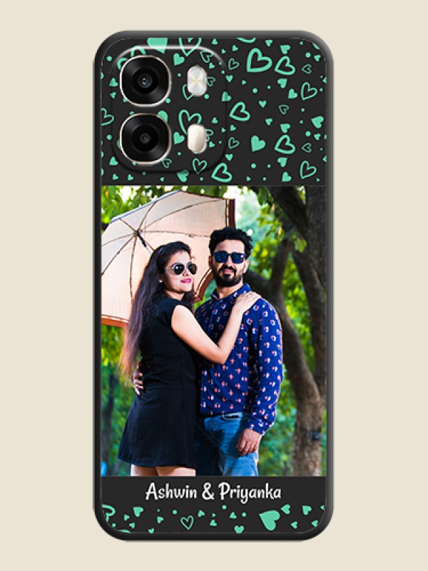 Sea Green Indefinite Love Pattern on Photo On Space Black Custom Soft Matte Mobile Back Cover - Oppo A6 Pro 5G