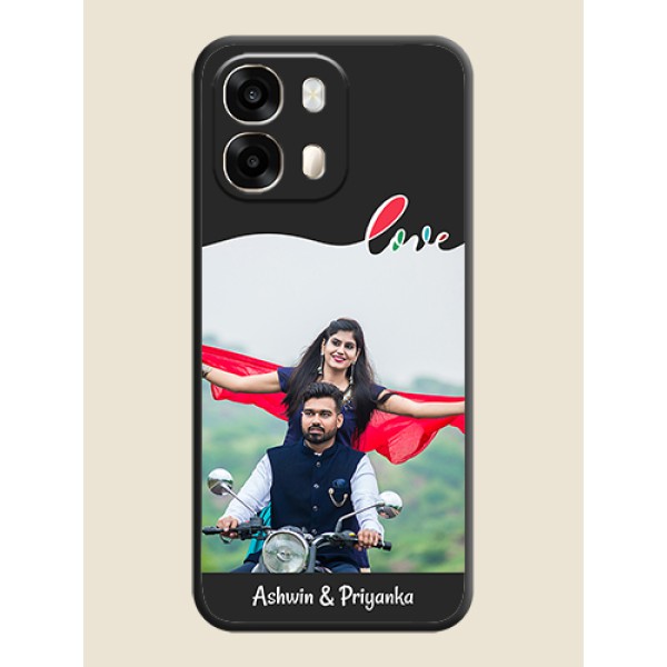 Fall in Love Pattern with Picture on Photo On Space Black Custom Soft Matte Mobile Back Cover - Oppo A6 Pro 5G Fall in Love Pattern with Picture on Photo On Space Black Custom Soft Matte Mobile Back Cover - Oppo A6 Pro 5G