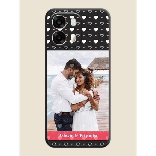 White Color Love Symbols with Text Design on Photo On Space Black Custom Soft Matte Mobile Back Cover - Oppo A6 Pro 5G