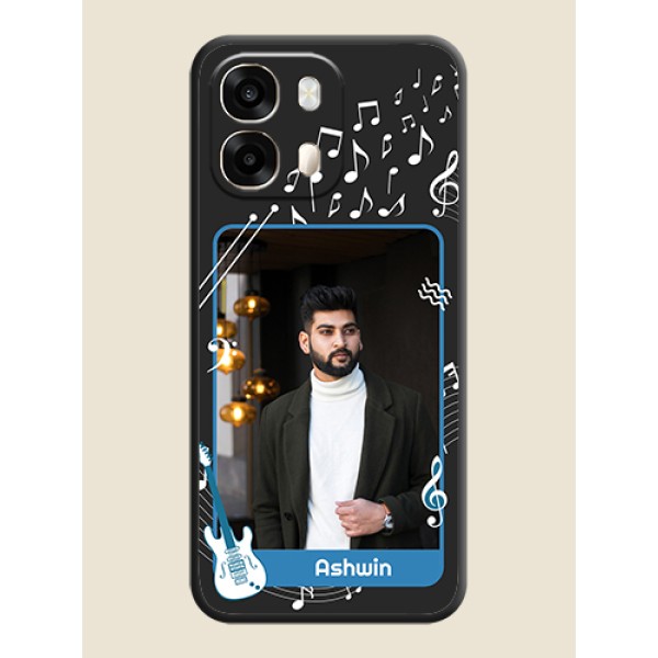 Musical Theme Design with Text on Photo On Space Black Custom Soft Matte Mobile Back Cover - Oppo A6 Pro 5G Musical Theme Design with Text on Photo On Space Black Custom Soft Matte Mobile Back Cover - Oppo A6 Pro 5G