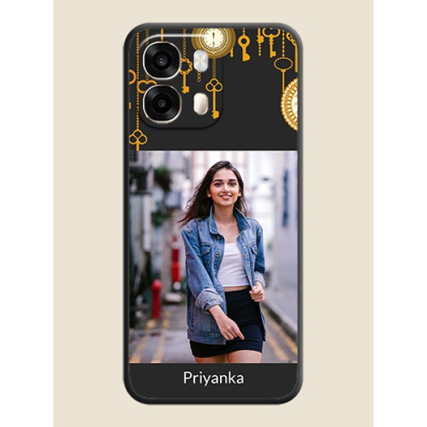 Decorative Design with Text On Space Black Custom Soft Matte Mobile Back Cover - Oppo A6 Pro 5G Decorative Design with Text On Space Black Custom Soft Matte Mobile Back Cover - Oppo A6 Pro 5G