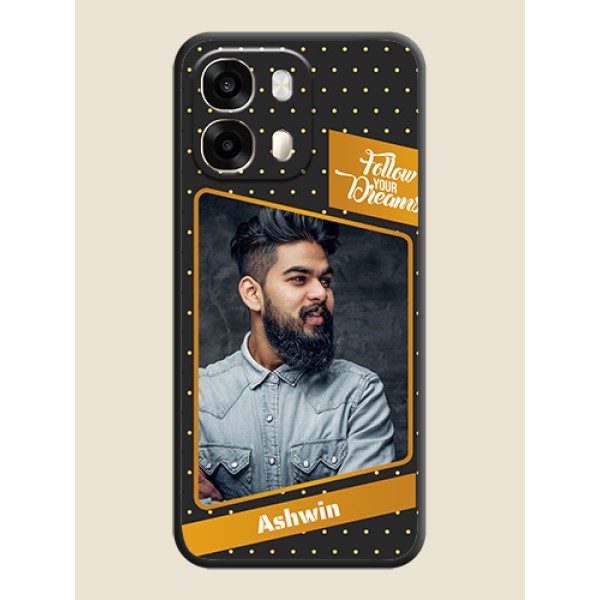 Follow Your Dreams with White Dots On Space Black Custom Soft Matte Mobile Back Cover - Oppo A6 Pro 5G Follow Your Dreams with White Dots On Space Black Custom Soft Matte Mobile Back Cover - Oppo A6 Pro 5G