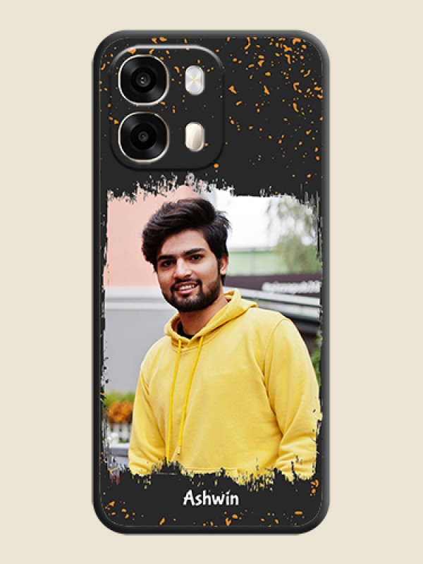Spray Free Design on Photo On Space Black Custom Soft Matte Mobile Back Cover - Oppo A6 Pro 5G