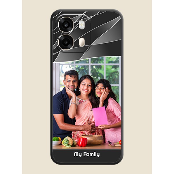 Mixed Wave Lines on Photo On Space Black Custom Soft Matte Mobile Back Cover - Oppo A6 Pro 5G