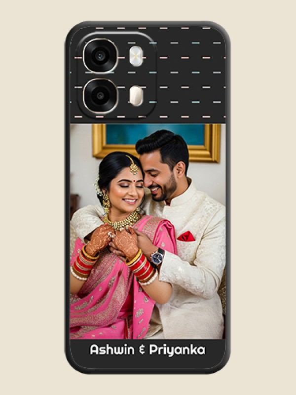 Line Pattern Design with Text On Space Black Custom Soft Matte Mobile Back Cover - Oppo A6 Pro 5G