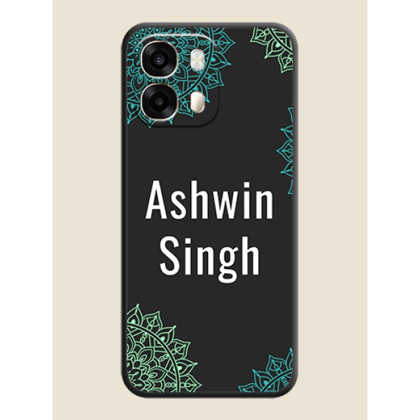 Your Name with Floral Design On Space Black Custom Soft Matte Mobile Back Cover - Oppo A6 Pro 5G Your Name with Floral Design On Space Black Custom Soft Matte Mobile Back Cover - Oppo A6 Pro 5G