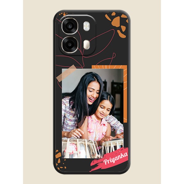 Orange Photo Frame On Space Black Custom Soft Matte Mobile Back Cover - Oppo A6 Pro 5G Orange Photo Frame On Space Black Custom Soft Matte Mobile Back Cover - Oppo A6 Pro 5G