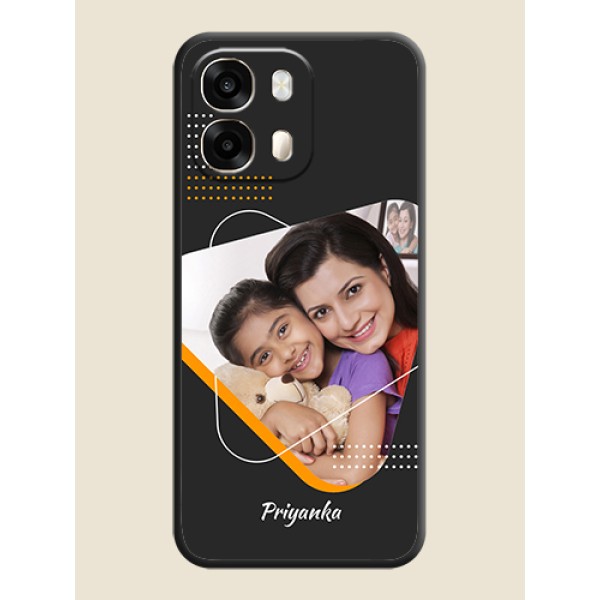 Yellow Triangle on Photo On Space Black Custom Soft Matte Mobile Back Cover - Oppo A6 Pro 5G