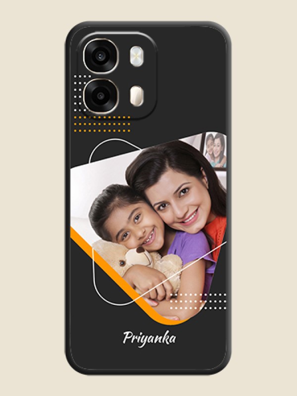 Yellow Triangle on Photo On Space Black Custom Soft Matte Mobile Back Cover - Oppo A6 Pro 5G