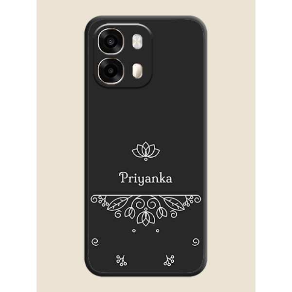 Lotus Garden Custom Text On Space Black Custom Soft Matte Mobile Back Cover - Oppo A6 Pro 5G Lotus Garden Custom Text On Space Black Custom Soft Matte Mobile Back Cover - Oppo A6 Pro 5G