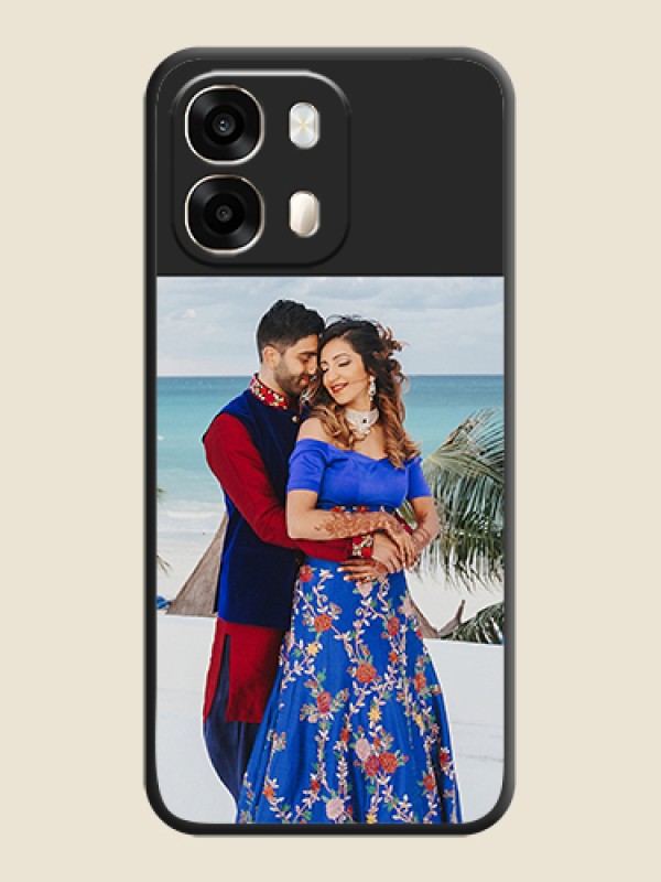 Image Upload With Space Black Color On Custom Soft Matte Mobile Back Cover - Oppo A6 Pro 5G