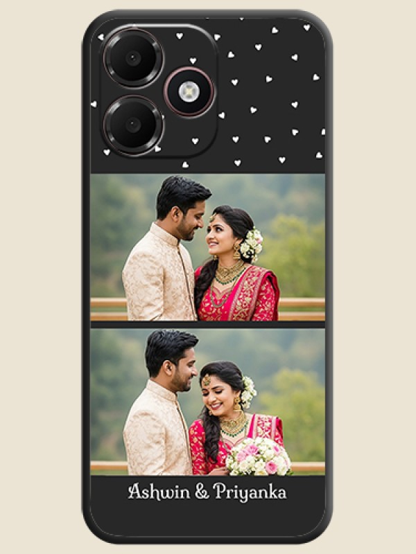 Miniature Love Symbols with Name On Space Black Custom Soft Matte Mobile Back Cover - Oppo A6c 4G