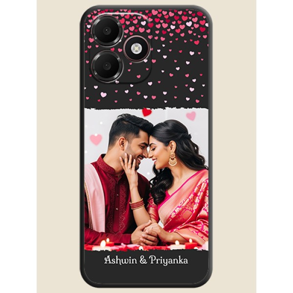 Fall in Love with Your Partner on Photo On Space Black Custom Soft Matte Mobile Back Cover - Oppo A6c 4G Fall in Love with Your Partner on Photo On Space Black Custom Soft Matte Mobile Back Cover - Oppo A6c 4G