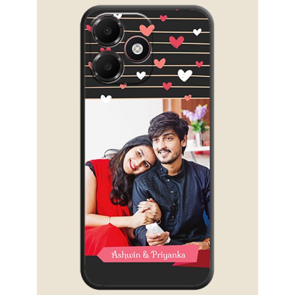 Love Pattern with Name on Pink Ribbon on Photo On Space Black Custom Soft Matte Mobile Back Cover - Oppo A6c 4G Love Pattern with Name on Pink Ribbon on Photo On Space Black Custom Soft Matte Mobile Back Cover - Oppo A6c 4G