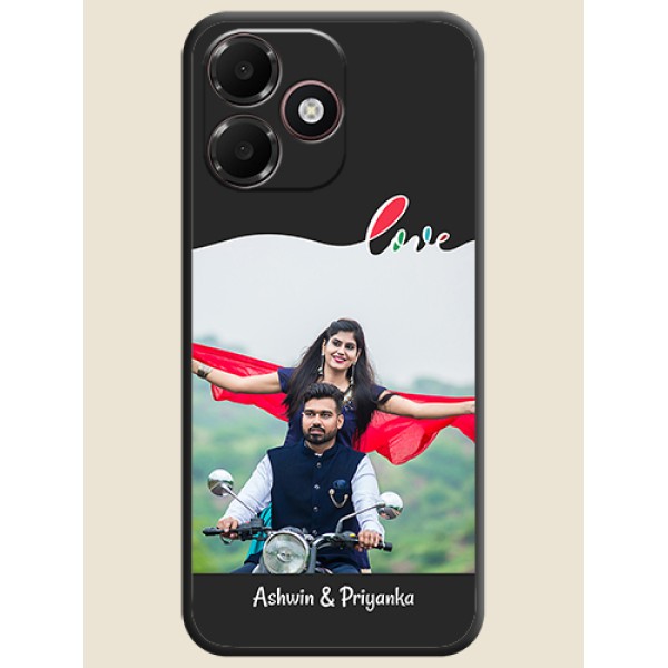 Fall in Love Pattern with Picture on Photo On Space Black Custom Soft Matte Mobile Back Cover - Oppo A6c 4G Fall in Love Pattern with Picture on Photo On Space Black Custom Soft Matte Mobile Back Cover - Oppo A6c 4G