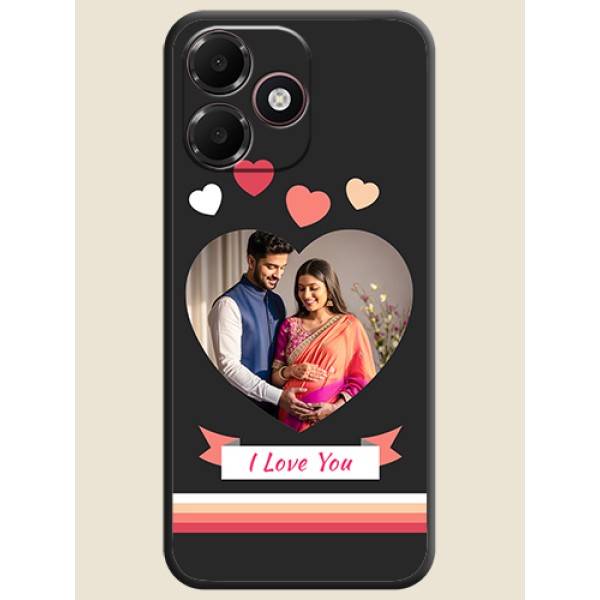 Love Shaped Photo with Colorful Stripes On Space Black Custom Soft Matte Mobile Back Cover - Oppo A6c 4G Love Shaped Photo with Colorful Stripes On Space Black Custom Soft Matte Mobile Back Cover - Oppo A6c 4G