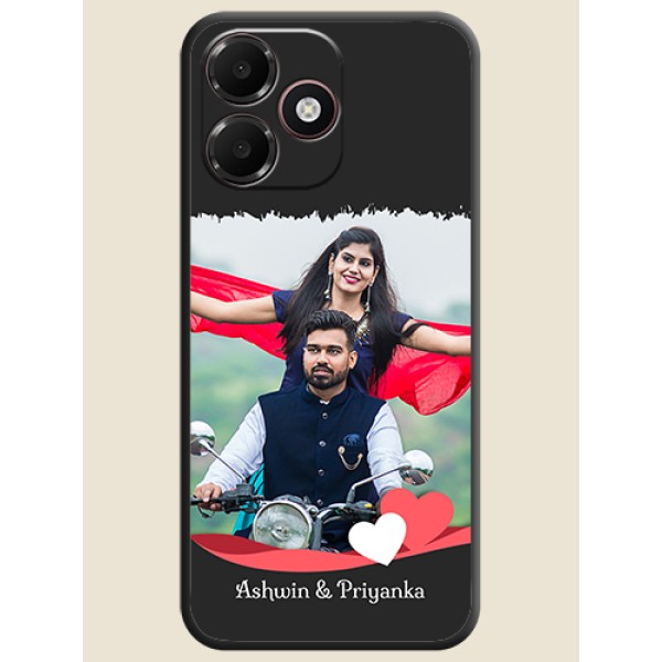 Pin Color Love Shaped Ribbon Design with Text On Space Black Custom Soft Matte Mobile Back Cover - Oppo A6c 4G Pin Color Love Shaped Ribbon Design with Text On Space Black Custom Soft Matte Mobile Back Cover - Oppo A6c 4G