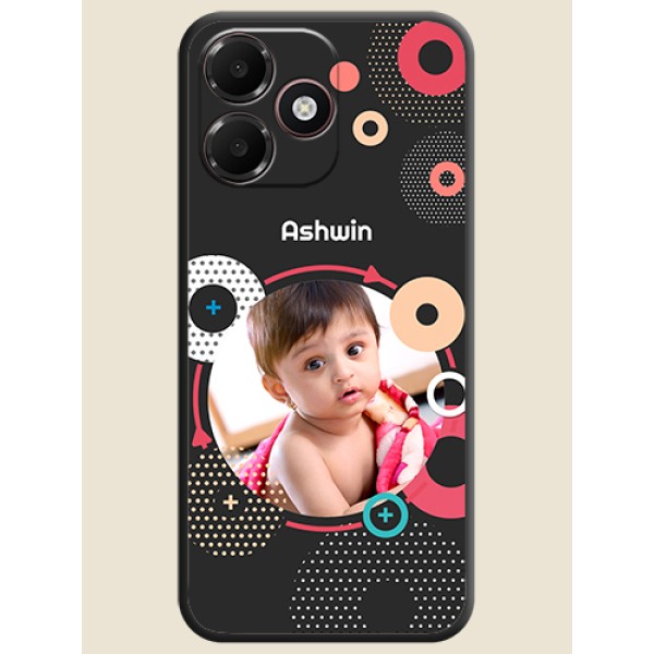 Multicoloured Round Image On Space Black Custom Soft Matte Mobile Back Cover - Oppo A6c 4G Multicoloured Round Image On Space Black Custom Soft Matte Mobile Back Cover - Oppo A6c 4G