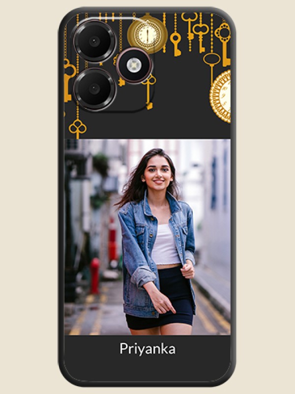 Decorative Design with Text On Space Black Custom Soft Matte Mobile Back Cover - Oppo A6c 4G