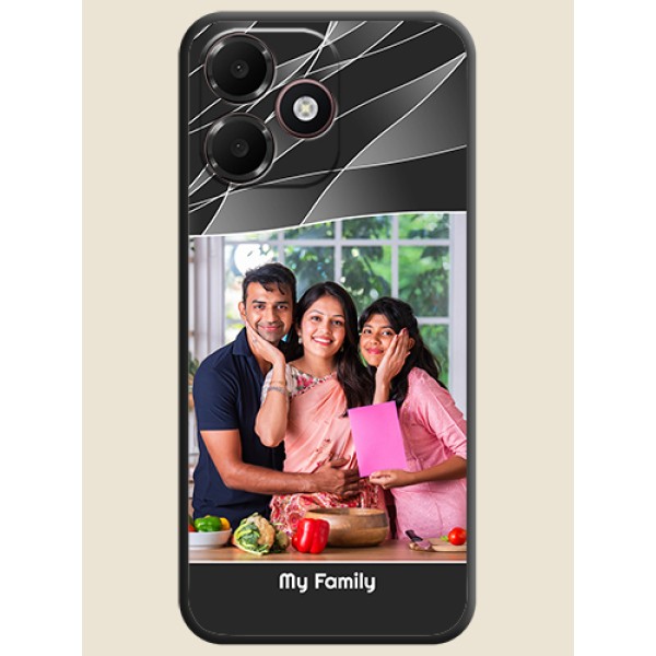 Mixed Wave Lines on Photo On Space Black Custom Soft Matte Mobile Back Cover - Oppo A6c 4G Mixed Wave Lines on Photo On Space Black Custom Soft Matte Mobile Back Cover - Oppo A6c 4G