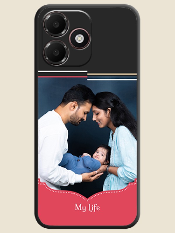 Classic Plain Design with Name On Space Black Custom Soft Matte Mobile Back Cover - Oppo A6c 4G