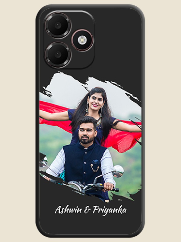 Grunge Brush Strokes on Photo On Space Black Custom Soft Matte Mobile Back Cover - Oppo A6c 4G