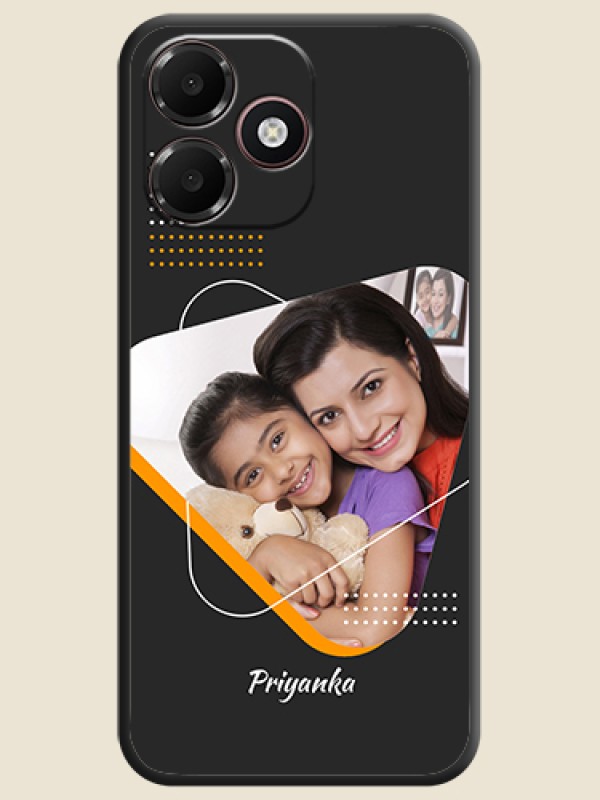 Yellow Triangle on Photo On Space Black Custom Soft Matte Mobile Back Cover - Oppo A6c 4G