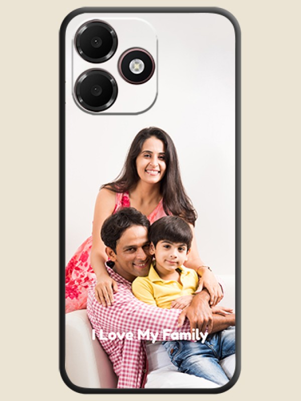 Full Single Pic Upload With Text On Space Black Custom Soft Matte Mobile Back Cover - Oppo A6c 4G