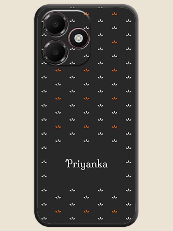 Simple Pattern With Custom Text On Space Black Custom Soft Matte Mobile Back Cover - Oppo A6c 4G