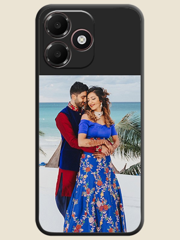 Image Upload With Space Black Color On Custom Soft Matte Mobile Back Cover - Oppo A6c 4G