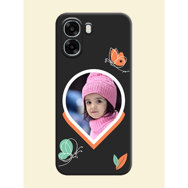 Upload Pic With Simple Butterly Design On Space Black Custom Soft Matte Mobile Back Cover - Oppo A6s 5G Upload Pic With Simple Butterly Design On Space Black Custom Soft Matte Mobile Back Cover - Oppo A6s 5G