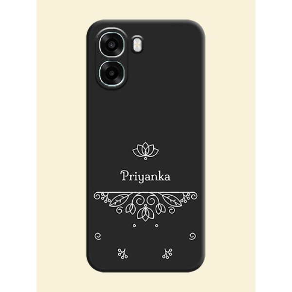 Lotus Garden Custom Text On Space Black Custom Soft Matte Mobile Back Cover - Oppo A6s 5G Lotus Garden Custom Text On Space Black Custom Soft Matte Mobile Back Cover - Oppo A6s 5G