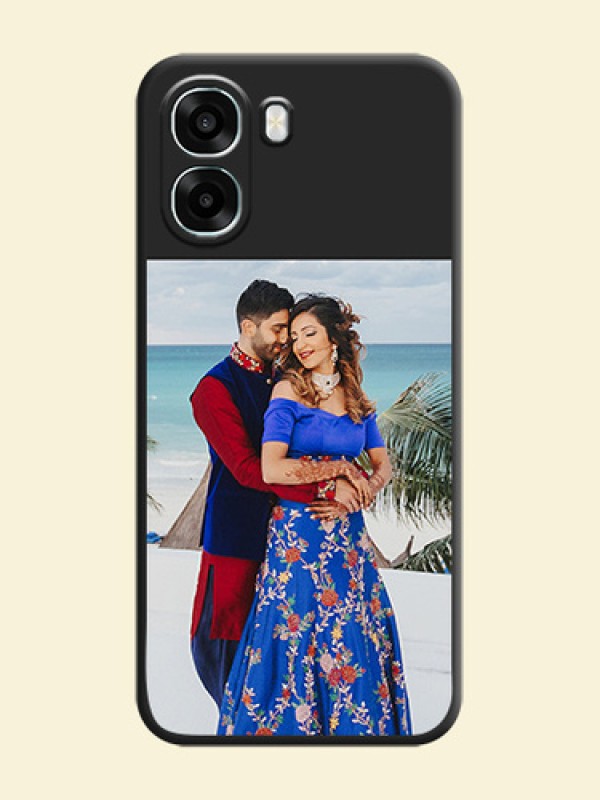 Image Upload With Space Black Color On Custom Soft Matte Mobile Back Cover - Oppo A6s 5G