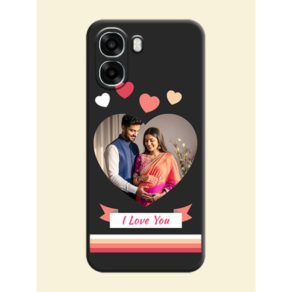 Love Shaped Photo with Colorful Stripes On Space Black Custom Soft Matte Mobile Back Cover - Oppo A6x 4G Love Shaped Photo with Colorful Stripes On Space Black Custom Soft Matte Mobile Back Cover - Oppo A6x 4G