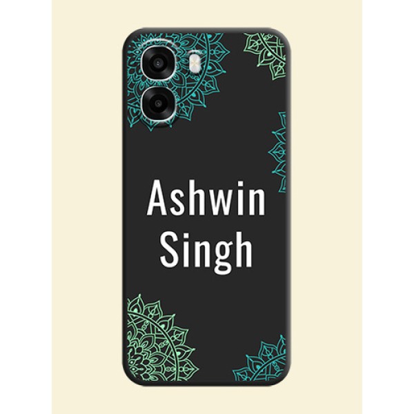 Your Name with Floral Design On Space Black Custom Soft Matte Mobile Back Cover - Oppo A6x 4G Your Name with Floral Design On Space Black Custom Soft Matte Mobile Back Cover - Oppo A6x 4G