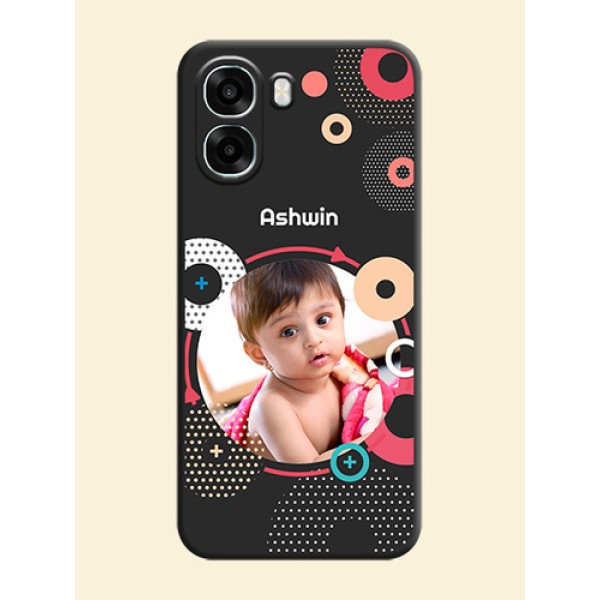 Multicoloured Round Image On Space Black Custom Soft Matte Mobile Back Cover - Oppo A6x 5G Multicoloured Round Image On Space Black Custom Soft Matte Mobile Back Cover - Oppo A6x 5G