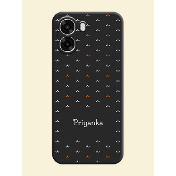 Simple Pattern With Custom Text On Space Black Custom Soft Matte Mobile Back Cover - Oppo A6x 5G Simple Pattern With Custom Text On Space Black Custom Soft Matte Mobile Back Cover - Oppo A6x 5G