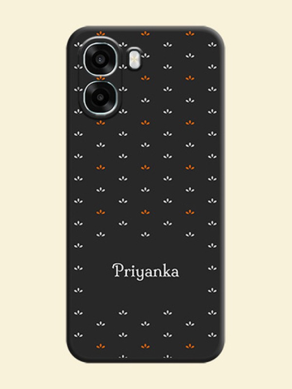 Simple Pattern With Custom Text On Space Black Custom Soft Matte Mobile Back Cover - Oppo A6x 5G