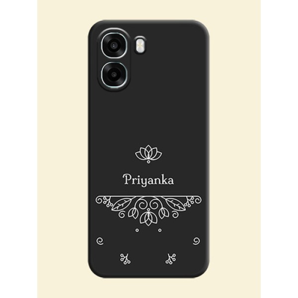 Lotus Garden Custom Text On Space Black Custom Soft Matte Mobile Back Cover - Oppo A6x 5G Lotus Garden Custom Text On Space Black Custom Soft Matte Mobile Back Cover - Oppo A6x 5G