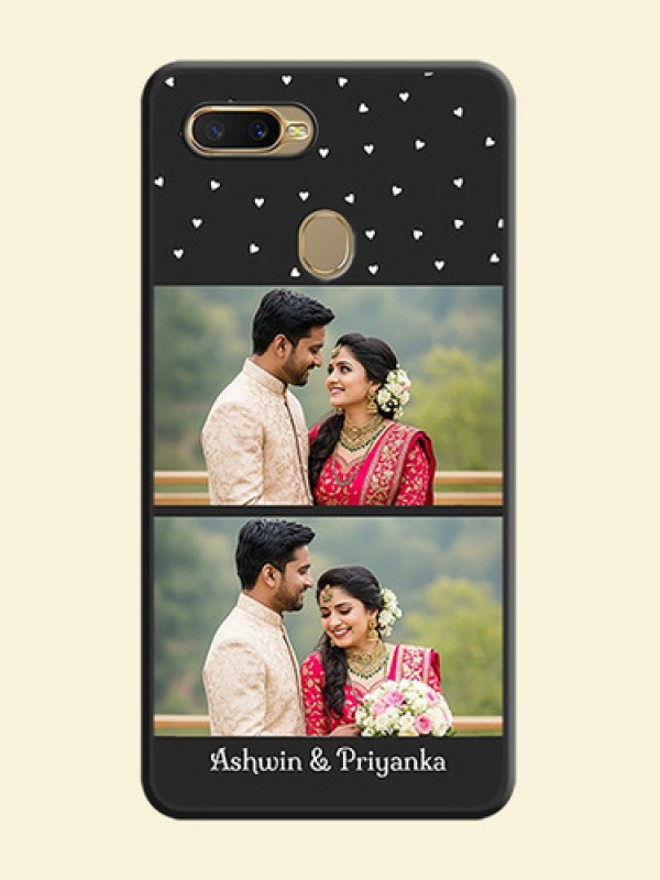 Miniature Love Symbols with Name on Space Black Custom Soft Matte Back Cover - Oppo A7