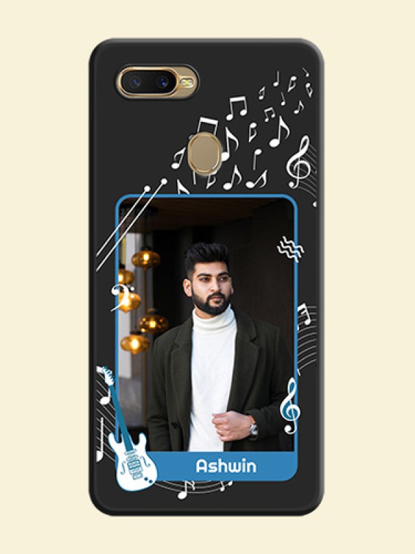 Musical Theme Design with Text on Photo on Space Black Soft Matte Mobile Case - Oppo A7