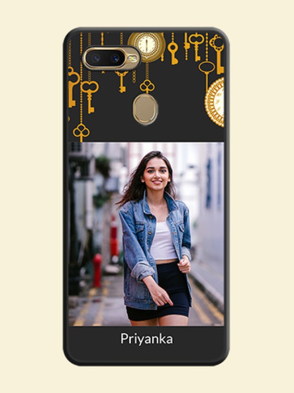 Decorative Design with Text on Space Black Custom Soft Matte Back Cover - Oppo A7