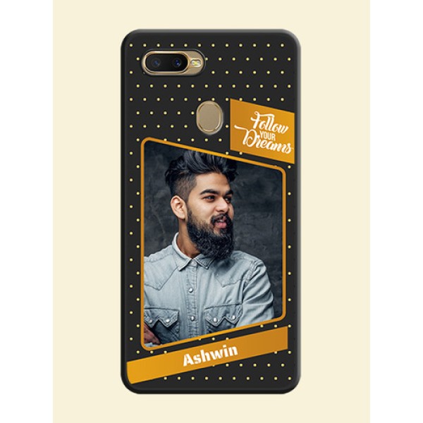 Follow Your Dreams with White Dots on Space Black Custom Soft Matte Phone Cases - Oppo A7 Follow Your Dreams with White Dots on Space Black Custom Soft Matte Phone Cases - Oppo A7