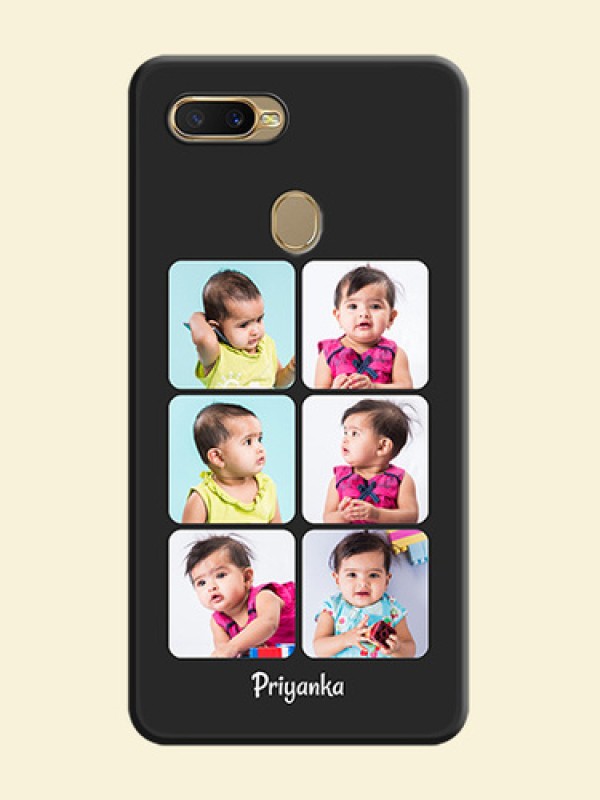 Floral Art with 6 Image Holder on Photo on Space Black Soft Matte Mobile Case - Oppo A7