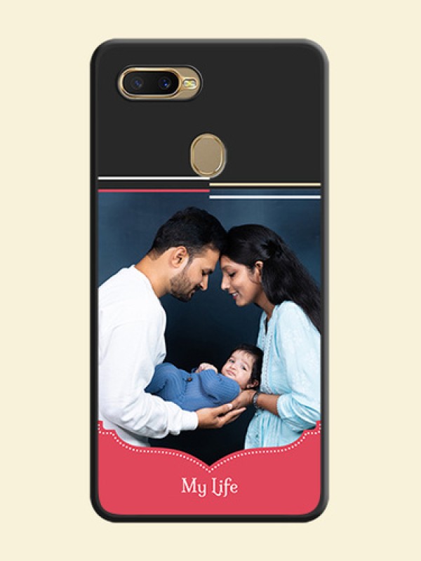 Classic Plain Design with Name on Photo on Space Black Soft Matte Phone Cover - Oppo A7