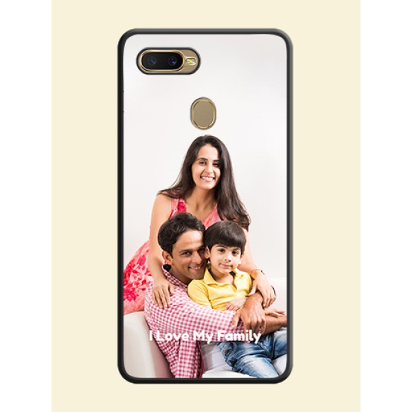 Full Single Pic Upload With Text On Space Black Personalized Soft Matte Phone Covers -Oppo A7 Full Single Pic Upload With Text On Space Black Personalized Soft Matte Phone Covers -Oppo A7