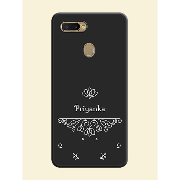 Lotus Garden Custom Text On Space Black Personalized Soft Matte Phone Covers -Oppo A7 Lotus Garden Custom Text On Space Black Personalized Soft Matte Phone Covers -Oppo A7