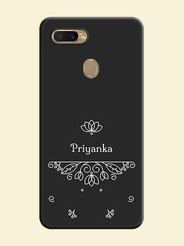 Lotus Garden Custom Text On Space Black Personalized Soft Matte Phone Covers -Oppo A7