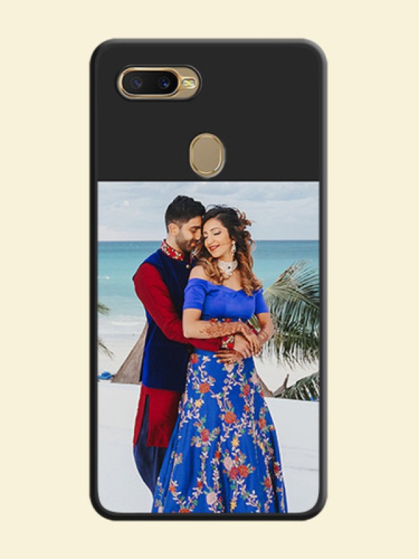 Image Upload With Space Black Color On Custom Soft Matte Mobile Back Cover - Oppo A7
