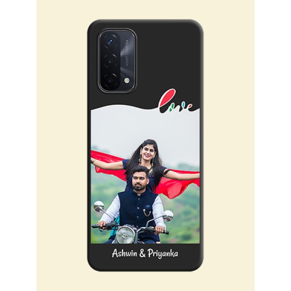 Fall in Love Pattern with Picture on Photo on Space Black Soft Matte Mobile Case - Oppo A74 5G Fall in Love Pattern with Picture on Photo on Space Black Soft Matte Mobile Case - Oppo A74 5G